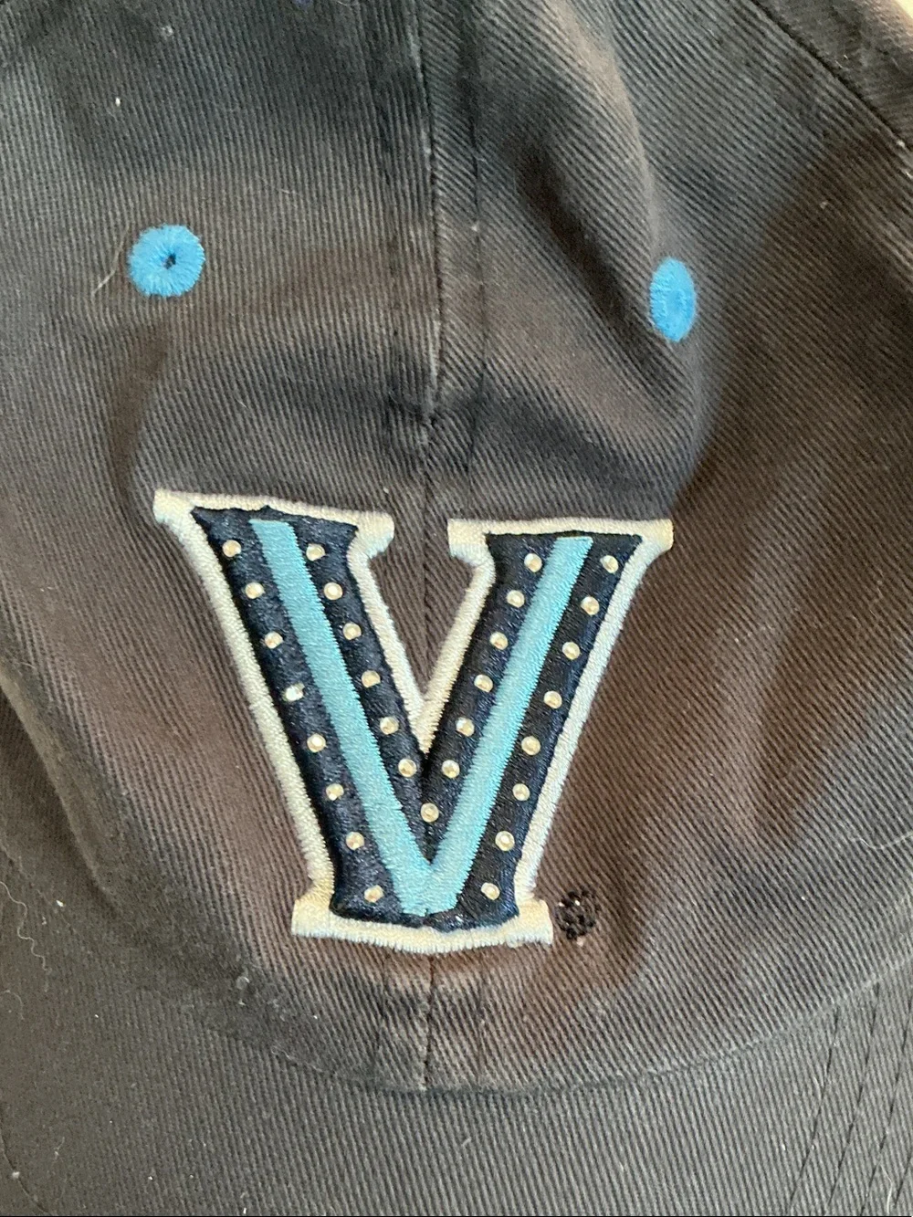 Top of the World Navy Baseball Cap & Visor with Light Blue 'V' Logo. Lot of 2